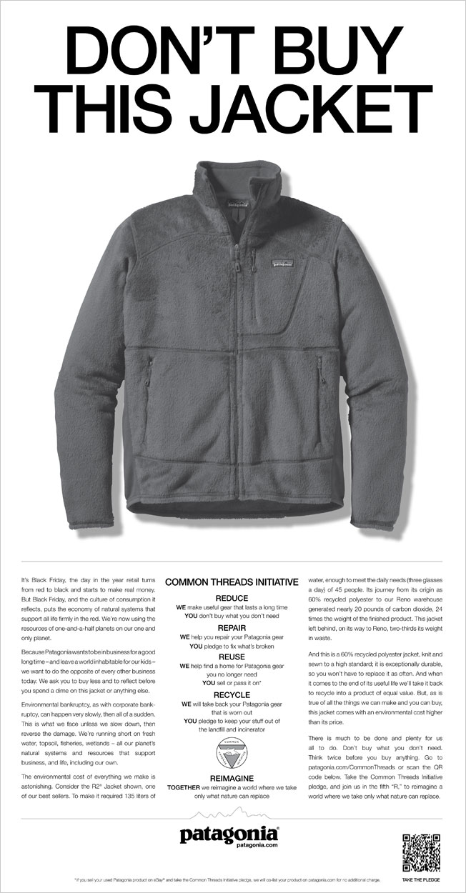Don't Buy this Jacket Patagonia campaign