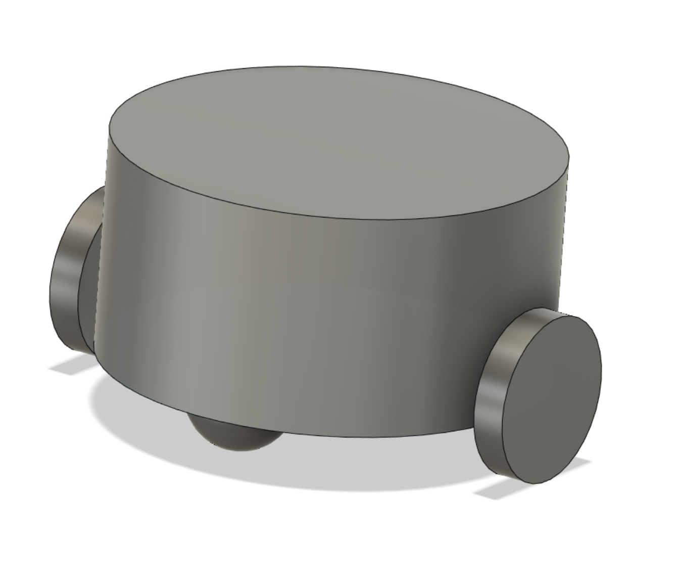 A 3D render of a differential-drive robot