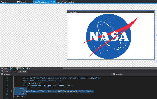 Vector Image in WPF Application Window