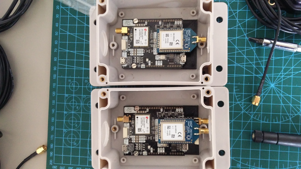 Projext boxes with RTK modules inside